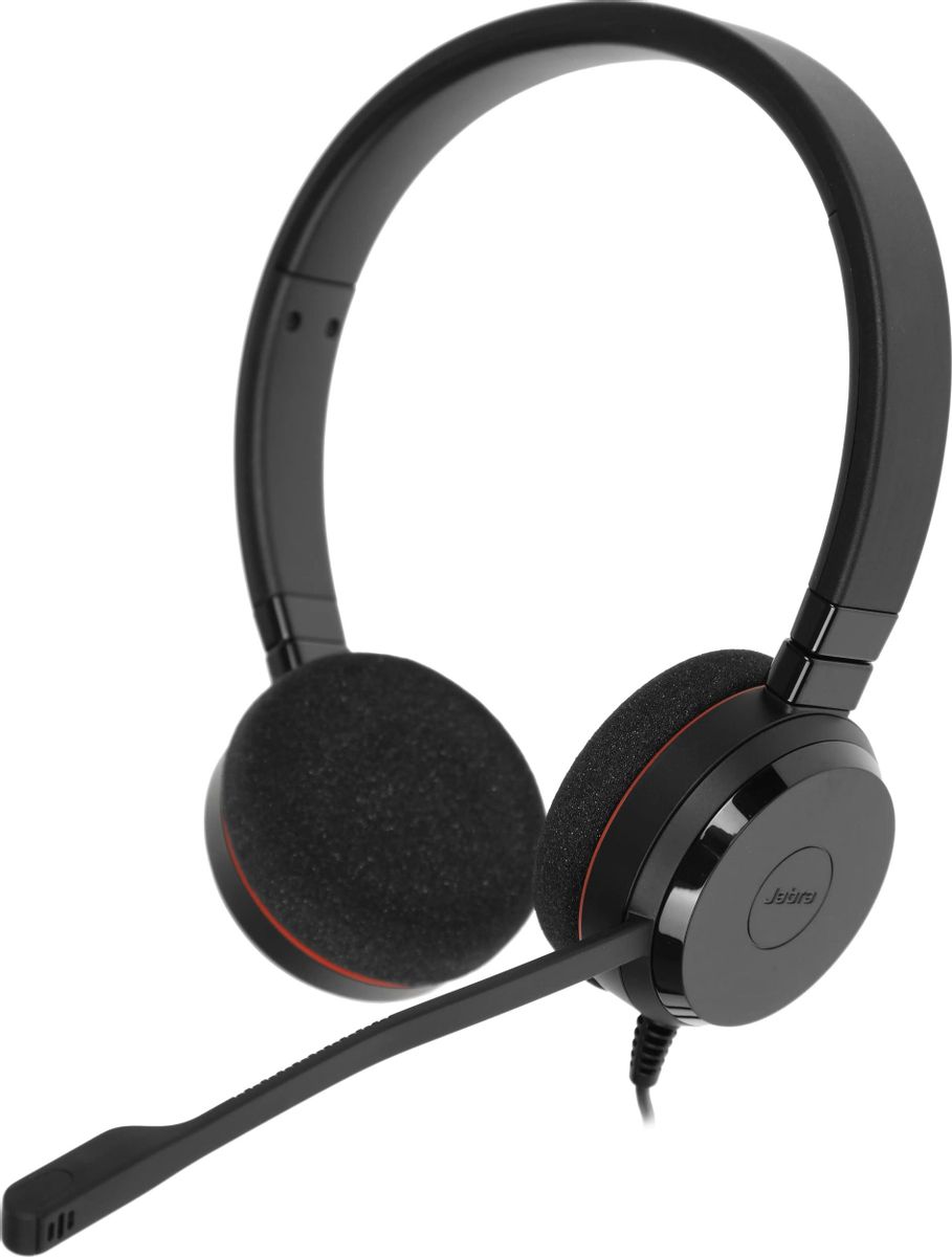 Гарнитура Jabra Evolve 20 UC Duo,  для контактных центров, накладные,  проводные, черный [4999-829-209]